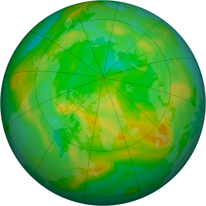 Arctic ozone map for 13 July 1998